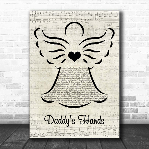 Holly Dunn Daddy's Hands Music Script Angel Song Lyric Print