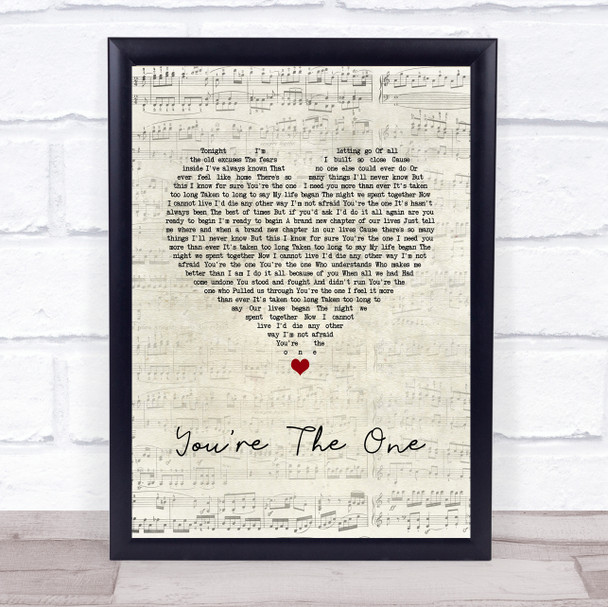 Hoobastank You're The One Script Heart Song Lyric Print