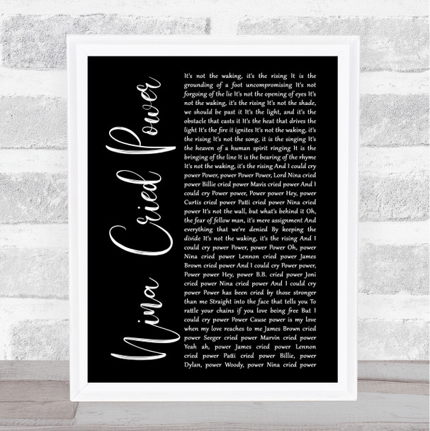 Hozier feat. Mavis Staples Nina Cried Power Black Script Song Lyric Print