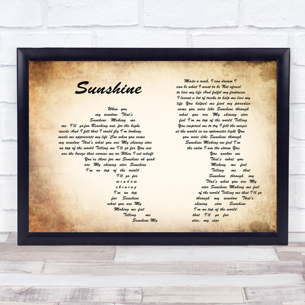 Gabrielle Sunshine Man Lady Couple Song Lyric Music Wall Art Print