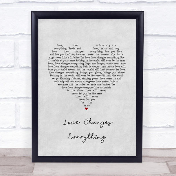 Il Divo with Michael Ball Love Changes Everything Grey Heart Song Lyric Print