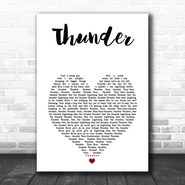 Imagine Dragons Thunder White Heart Song Lyric Print
