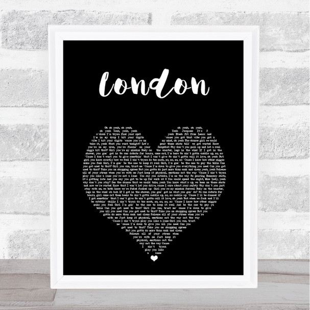 Jacquees London Black Heart Song Lyric Print