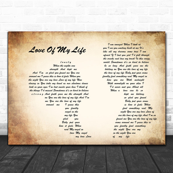 Jim Brickman Love Of My Life Man Lady Couple Song Lyric Music Wall Art Print