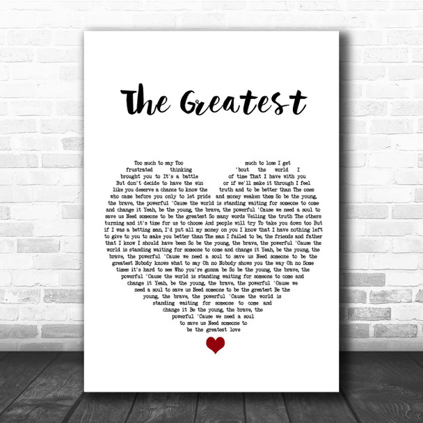 James Blunt The Greatest White Heart Song Lyric Print