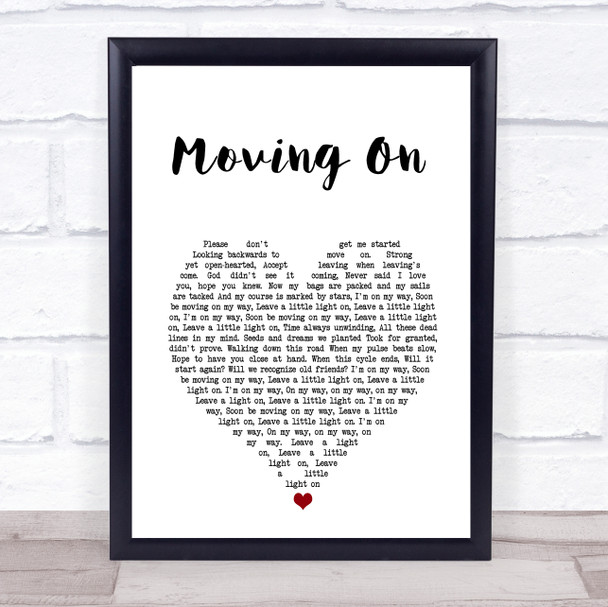 James Moving On White Heart Song Lyric Print