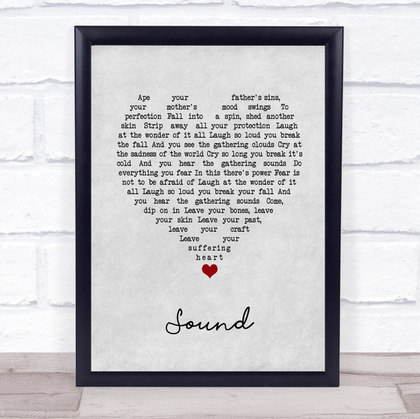 James Sound Grey Heart Song Lyric Print