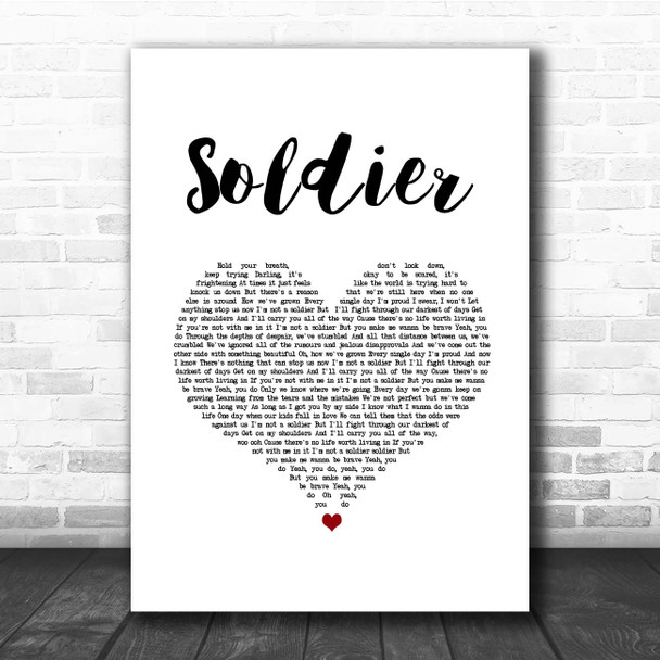 James TW Soldier White Heart Song Lyric Print