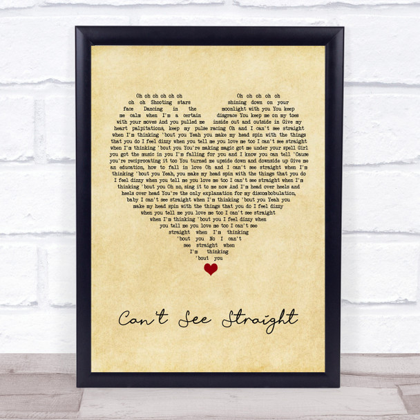 Jamie Lawson Can't See Straight Vintage Heart Song Lyric Print