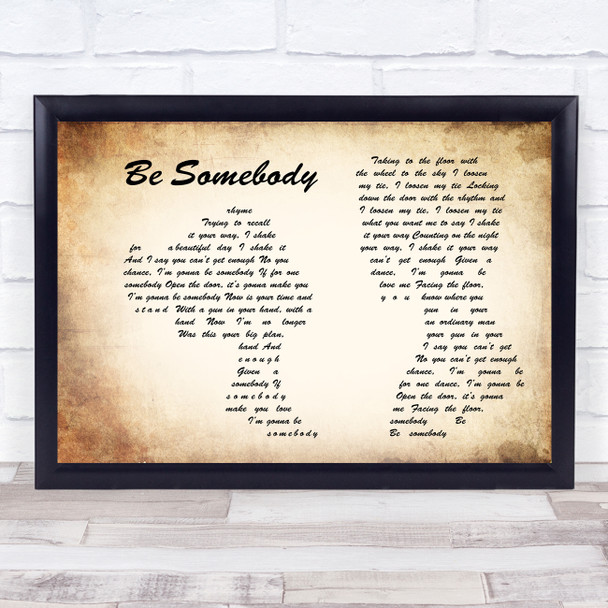 Kings Of Leon Be Somebody Man Lady Couple Song Lyric Music Wall Art Print