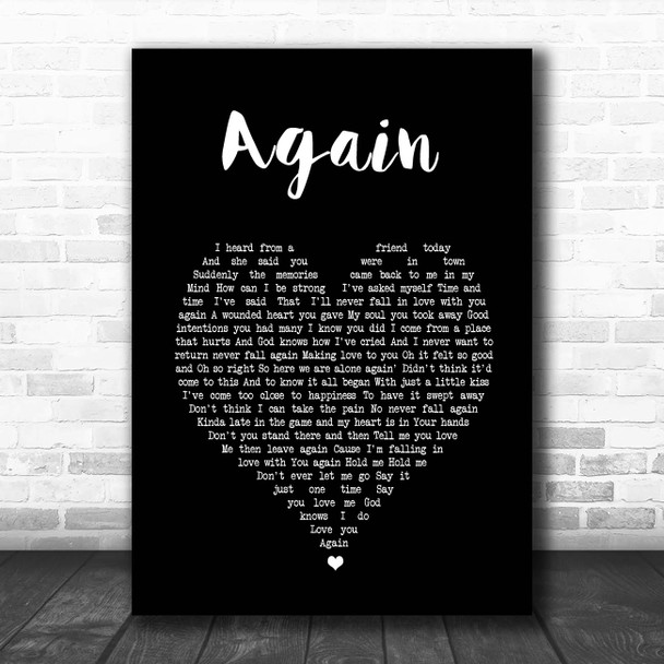 Janet Jackson Again Black Heart Song Lyric Print