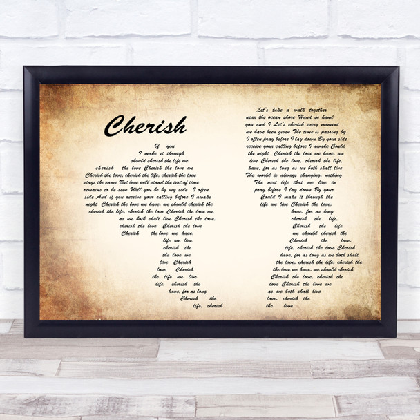 Kool & The Gang Cherish Man Lady Couple Song Lyric Music Wall Art Print