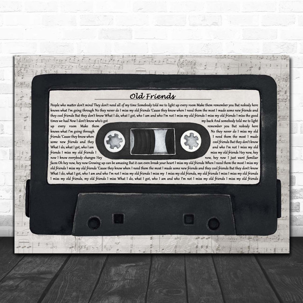 Jasmine Thompson Old Friends Music Script Cassette Tape Song Lyric Print