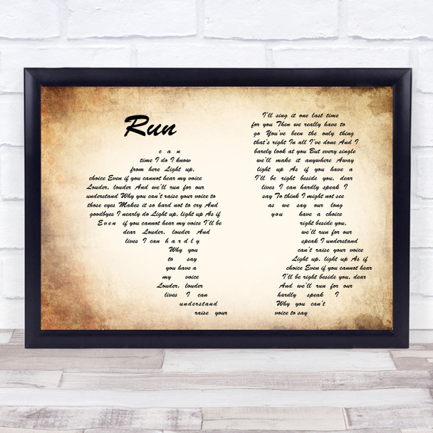 Leona Lewis Run Man Lady Couple Song Lyric Music Wall Art Print