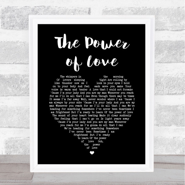 Jennifer Rush The Power of Love Black Heart Song Lyric Print