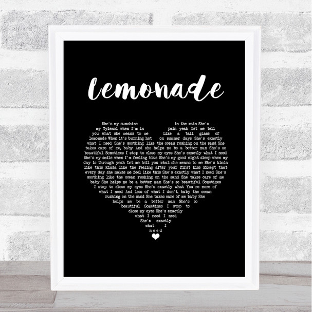 Jeremy Passion, Melissa Polinar & Gabe Bondoc Lemonade Black Heart Song Lyric Print