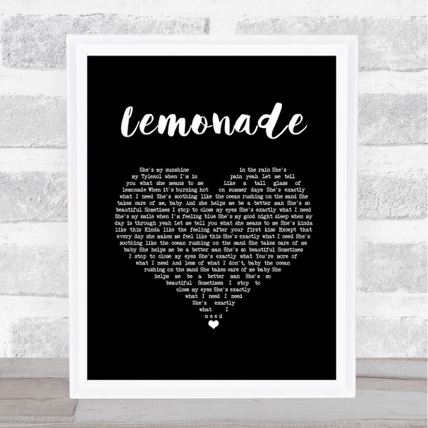 Jeremy Passion, Melissa Polinar & Gabe Bondoc Lemonade Black Heart Song Lyric Print Jeremy Passion, Melissa Polinar & Gabe Bondoc Lemonade Black Heart Song Lyric Print