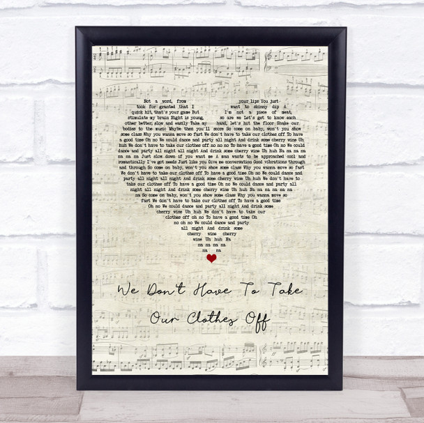 Jermaine Stewart We Don't Have To Take Our Clothes Off Script Heart Song Lyric Print