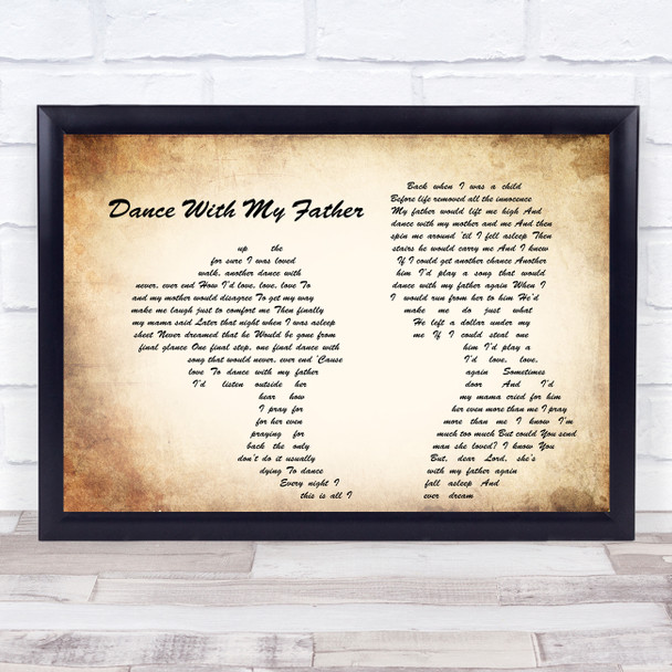 Luther Vandross Dance With My Father Man Lady Couple Song Lyric Music Wall Art Print