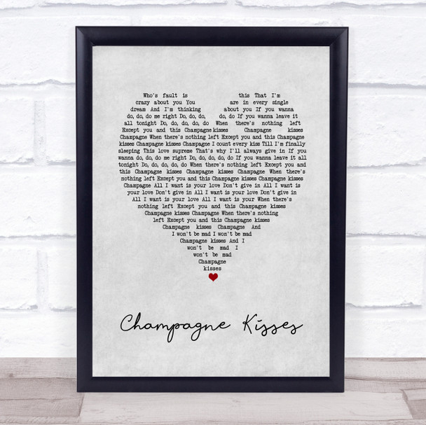 Jessie Ware Champagne Kisses Grey Heart Song Lyric Print