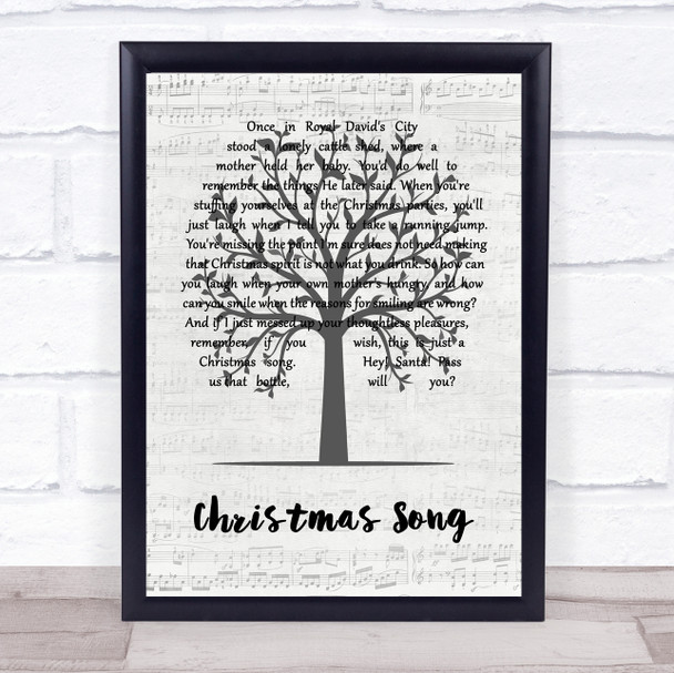 Jethro Tull Christmas Song Music Script Tree Song Lyric Print