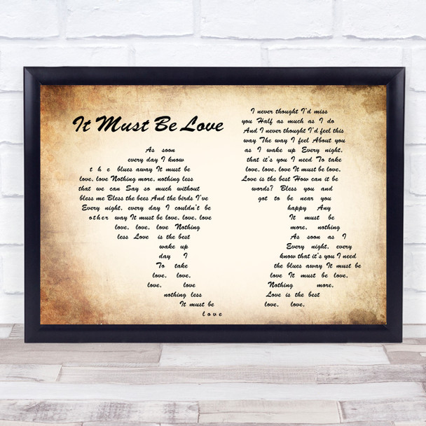 Madness It Must Be Love Man Lady Couple Song Lyric Music Wall Art Print