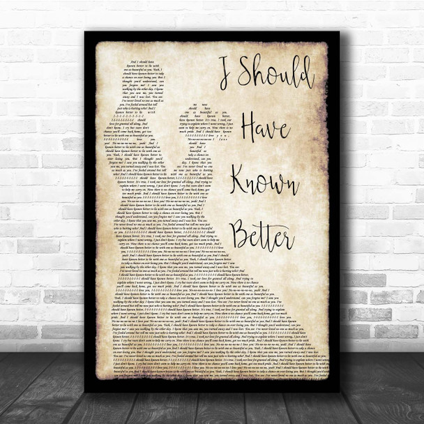 Jim Diamond I Should Have Known Better Man Lady Dancing Song Lyric Print