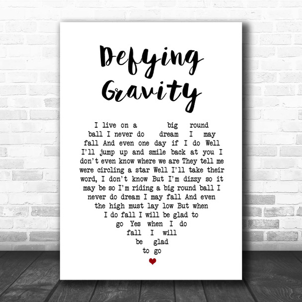 Jimmy Buffett Defying Gravity White Heart Song Lyric Print