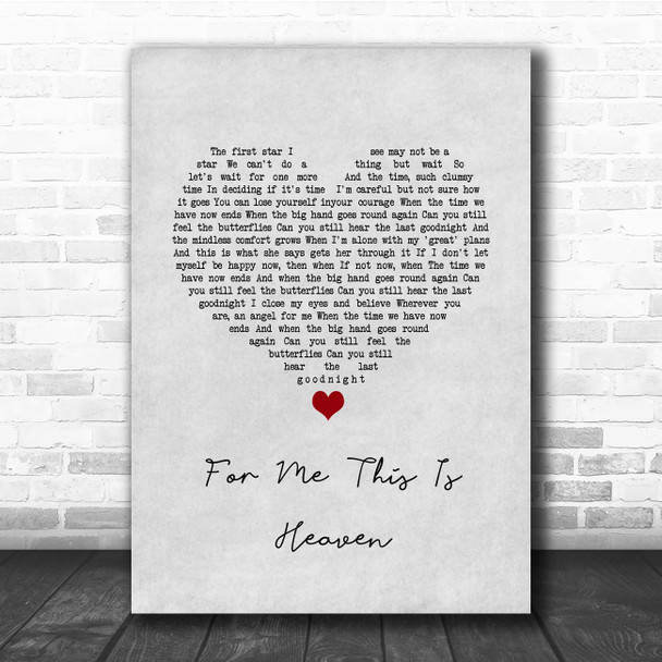 Jimmy Eat World For Me This Is Heaven Grey Heart Song Lyric Print