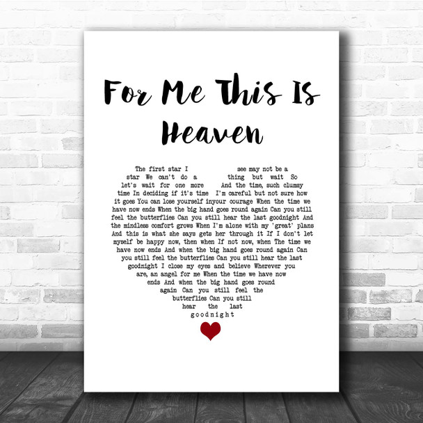 Jimmy Eat World For Me This Is Heaven White Heart Song Lyric Print