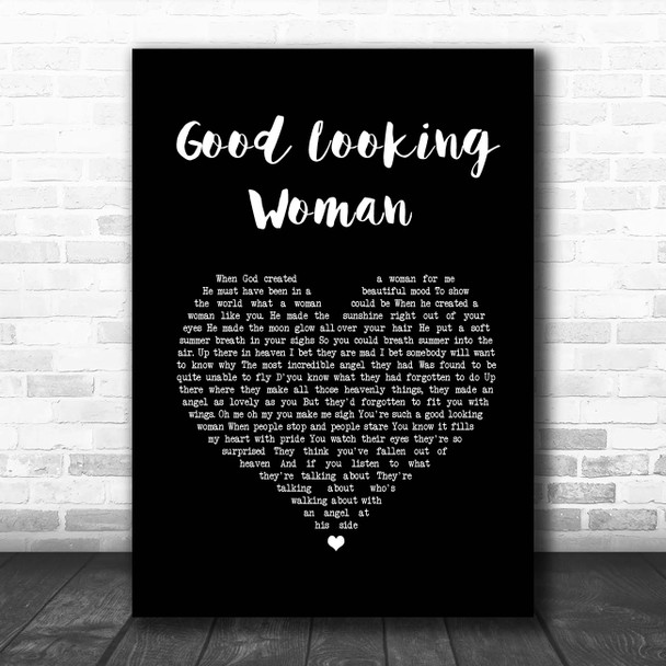 Joe Dolan Good Looking Woman Black Heart Song Lyric Print