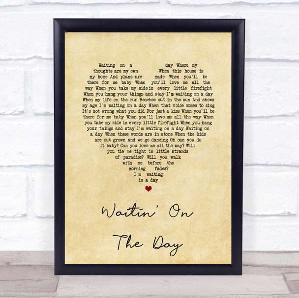 John Mayer Waitin' on the Day Vintage Heart Song Lyric Print