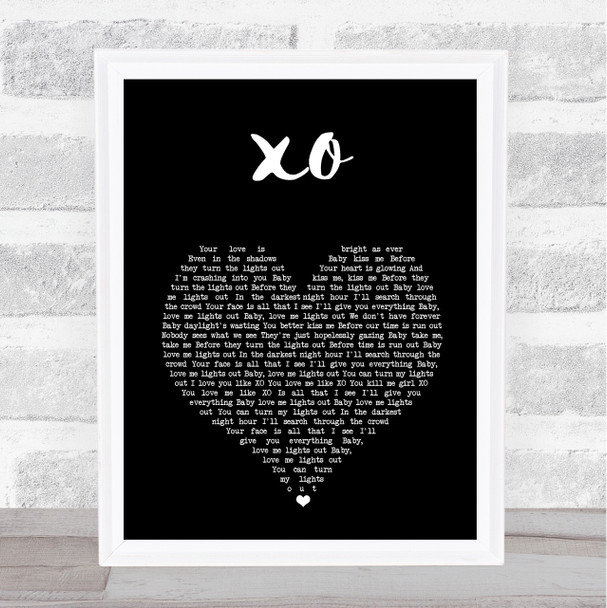 John Mayer XO Black Heart Song Lyric Print