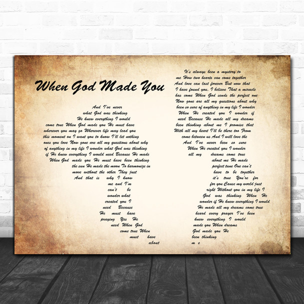 Newsong When God Made You Man Lady Couple Song Lyric Music Wall Art Print