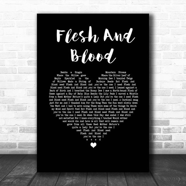 Johnny Cash Flesh And Blood Black Heart Song Lyric Print
