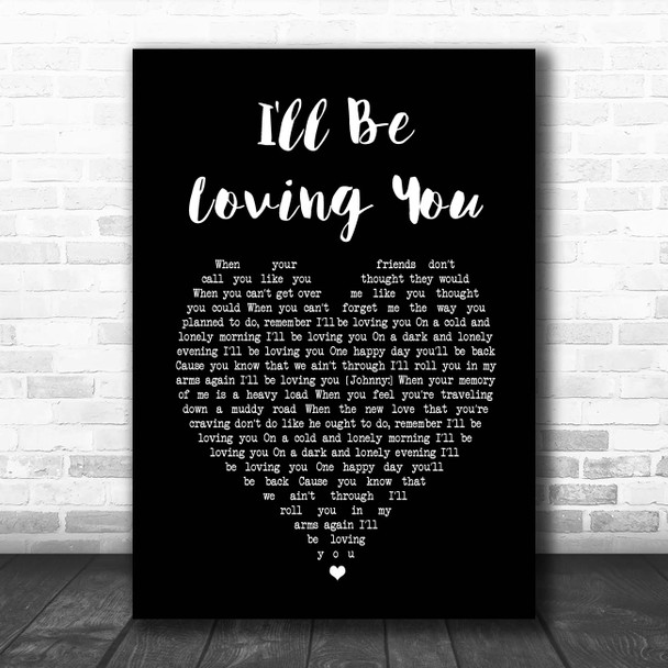 Johnny Cash I'll Be Loving You Black Heart Song Lyric Print