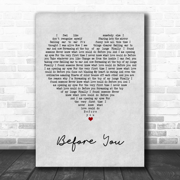 Jon McLaughlin Before You Grey Heart Song Lyric Print