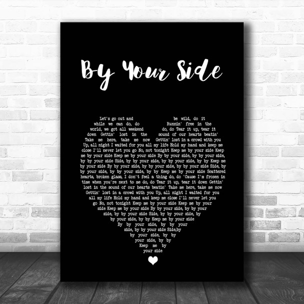 Jonas Blue By Your Side Black Heart Song Lyric Print