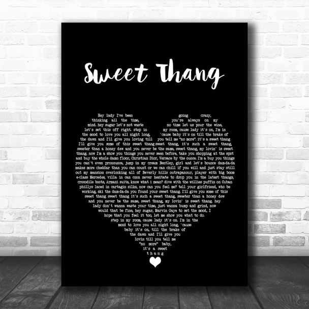 Jonestown Sweet Thang Black Heart Song Lyric Print