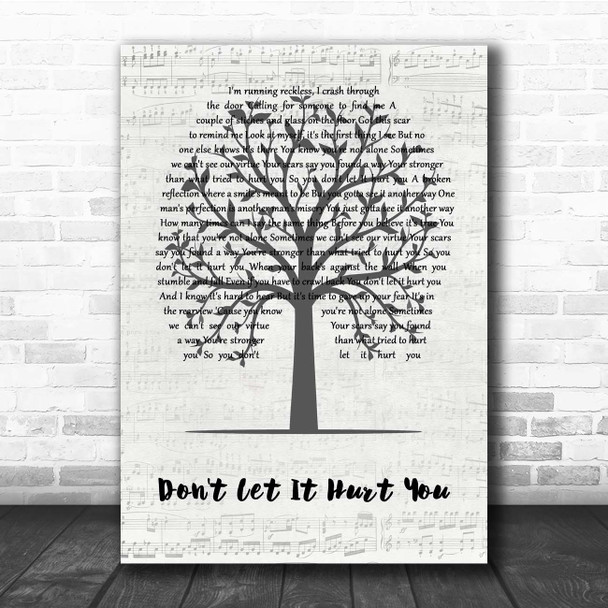 Joshua Radin Don't Let It Hurt You Music Script Tree Song Lyric Print