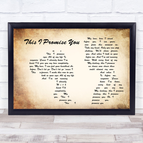 Ronan Keating This I Promise You Man Lady Couple Song Lyric Music Wall Art Print