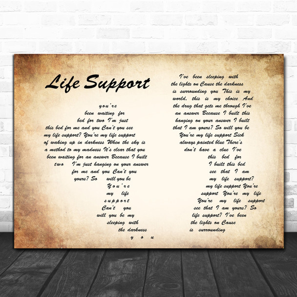 Sam Smith Life Support Man Lady Couple Song Lyric Music Wall Art Print