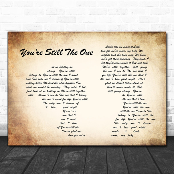 Shania Twain You're Still The One Man Lady Couple Song Lyric Music Wall Art Print