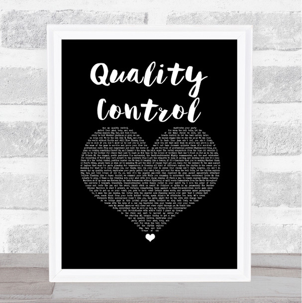 Jurassic 5 Quality Control Black Heart Song Lyric Print