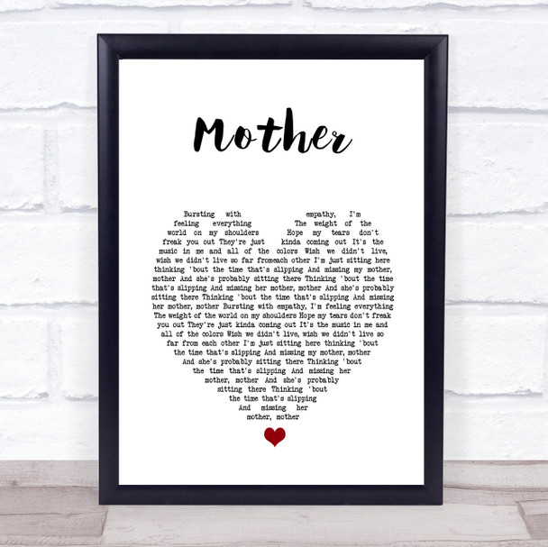 Kacey Musgraves Mother White Heart Song Lyric Print