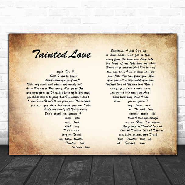Soft Cell Tainted Love Man Lady Couple Song Lyric Music Wall Art Print