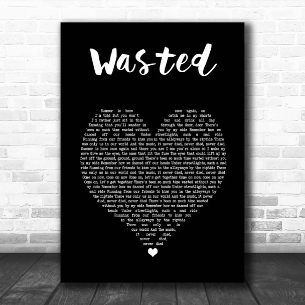 Kasabian Wasted Black Heart Song Lyric Print