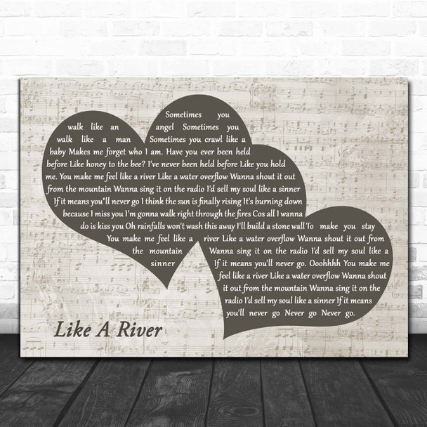 Kasey Chambers Like A River Landscape Music Script Two Hearts Song Lyric Print