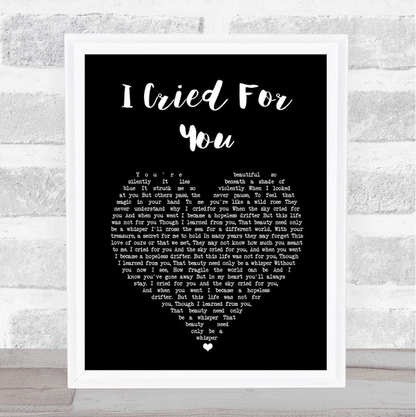 Katie Melua I Cried For You Black Heart Song Lyric Print