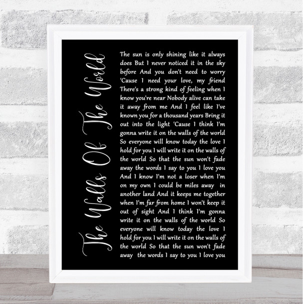 Katie Melua The Walls Of The World Black Script Song Lyric Print